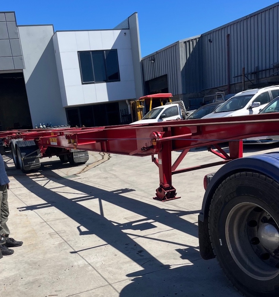 Red Trailer Chassis Fabrication